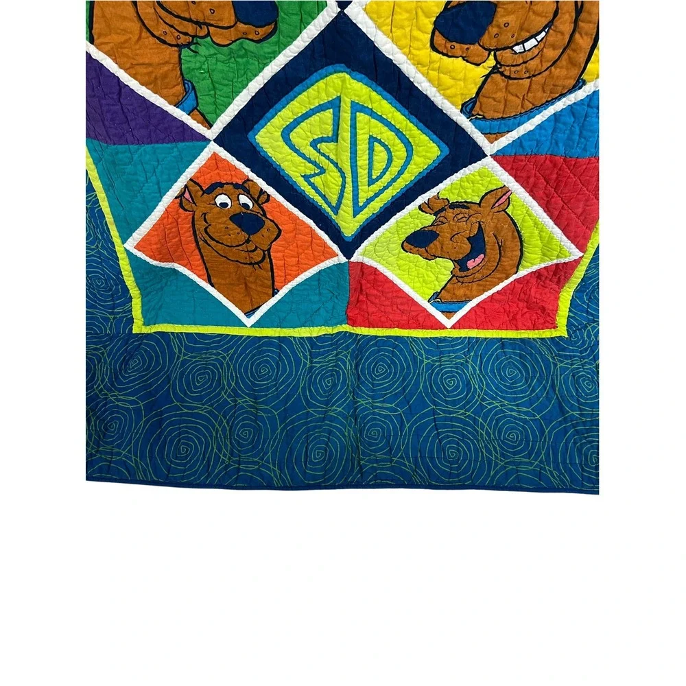Vintage 1990 Dan River Scooby-Doo Faces Twin Quilt 68x80 USA Cotton